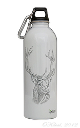 Earthlust Stainless Steel Water Bottle 1000ml - Stag White